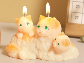 Molde silicona 3 gatitos sentados